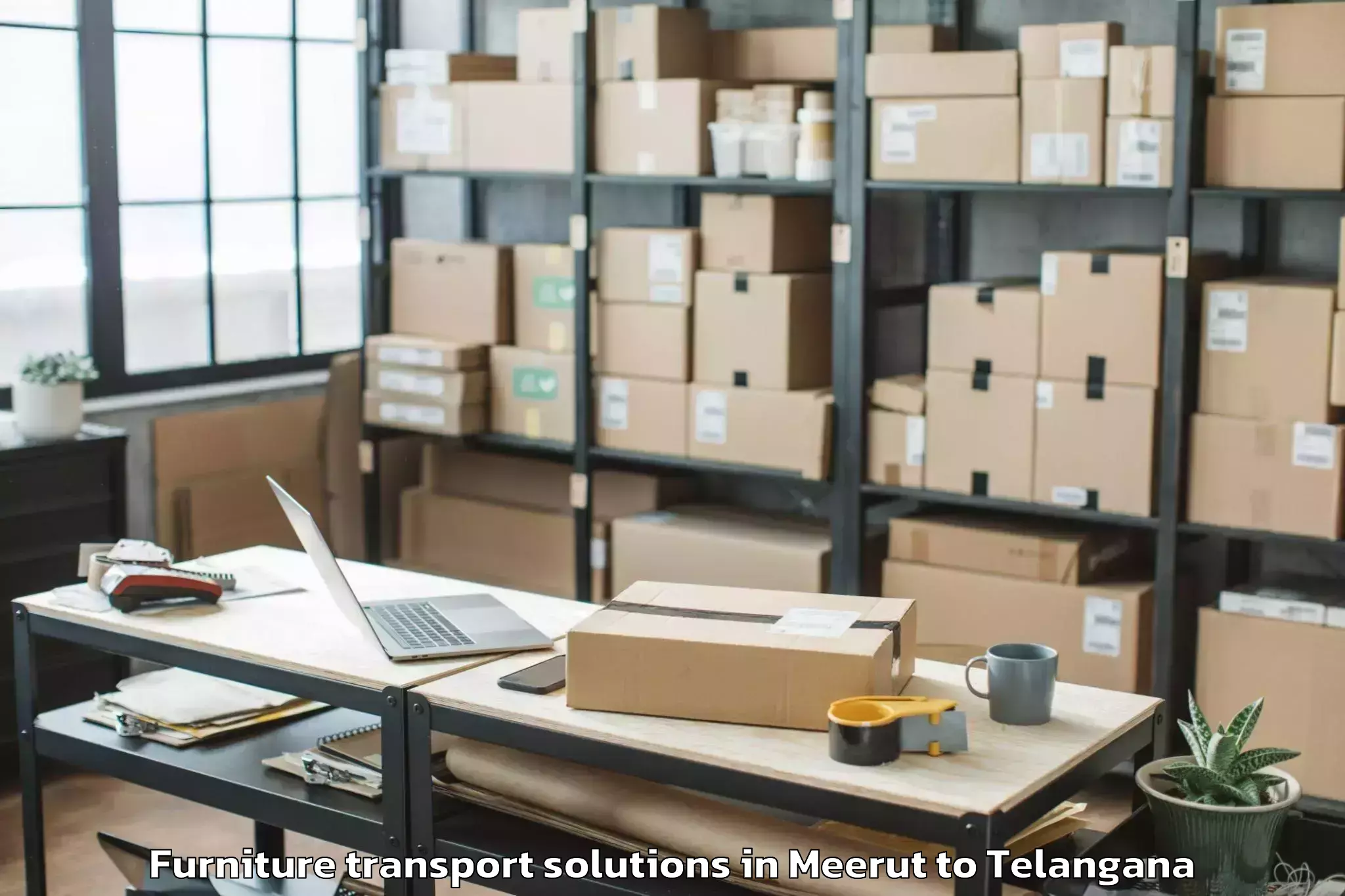 Book Meerut to Miryalaguda Furniture Transport Solutions